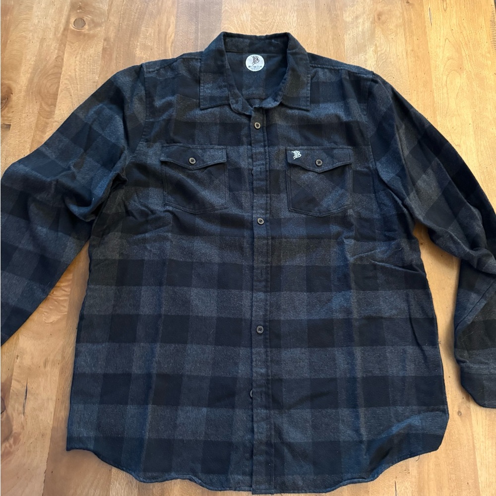 Men's Gray Plaid Shirt Jacket